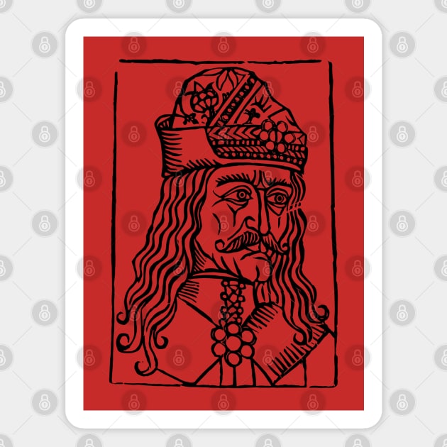 Vlad Tepes Woodcut Magnet by Scar